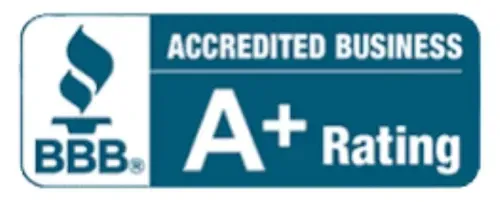 A badge for a Better Business Bureau (BBB) Accredited Business.